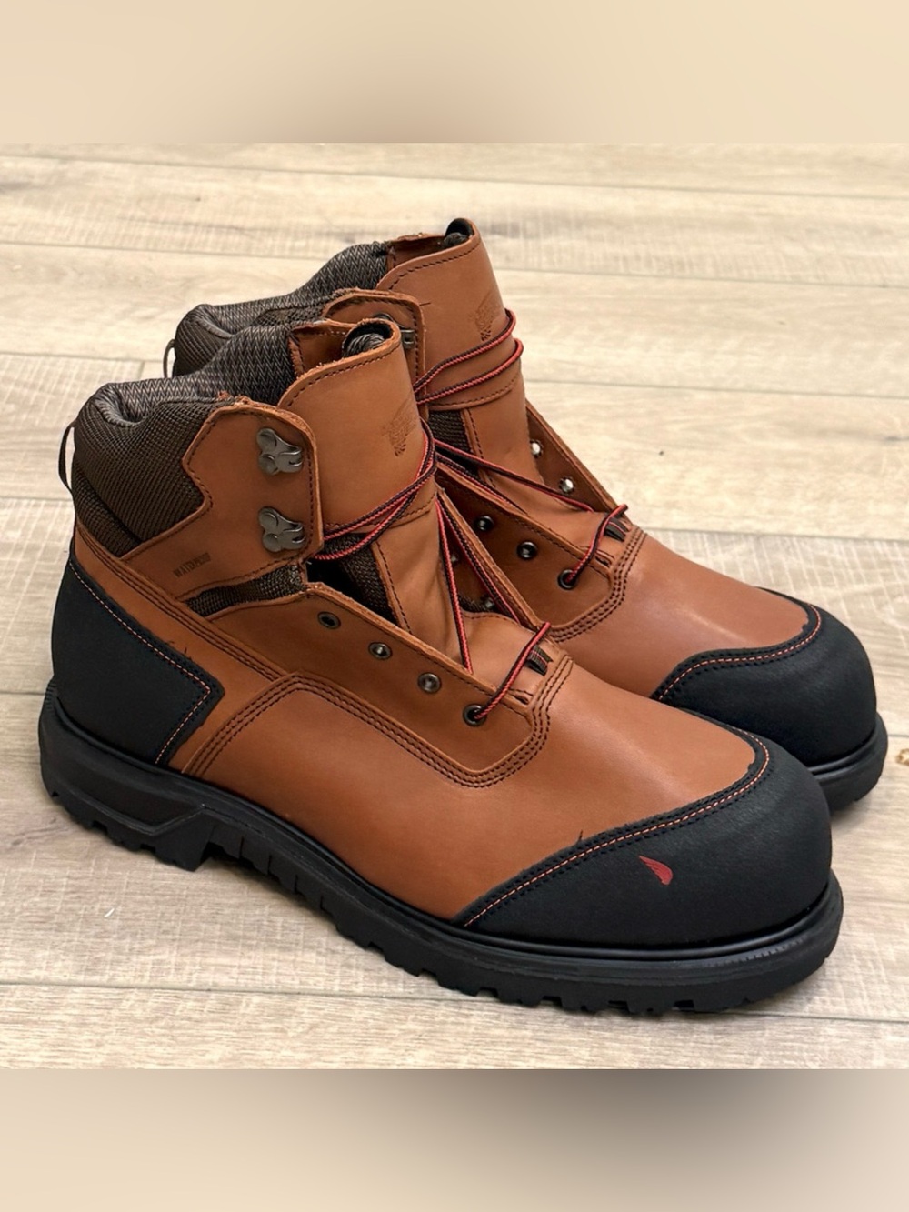 NEW RED WING 2403 BRNR XP 6-INCH WATERPROOF SAFETY STEEL TOE WORK BOOTS 9.5 E2